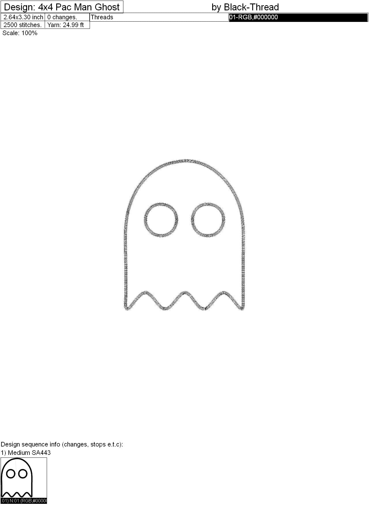Pacman Ghost β Black-Thread pacman-ghost-black-thread
